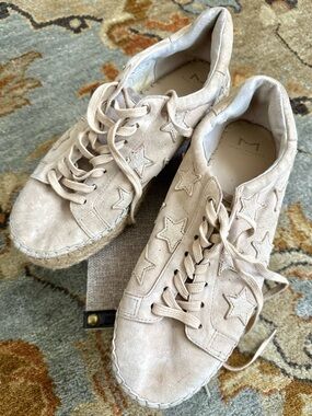 Marc Fisher | Marcia Brown Leather Star Print Espadrille Sneaker Shoe